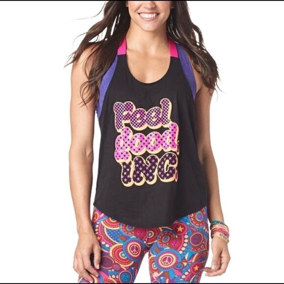 New! Zumba Feel Good Dance Good Tank Top Sz L - Picture 1 of 7